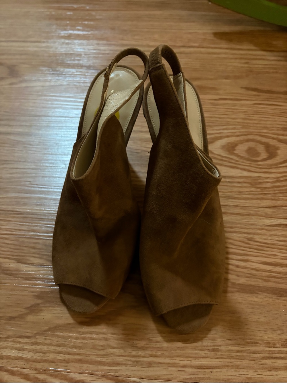 Michael Kors Brown Suede Peep-Toe Slingback Mules